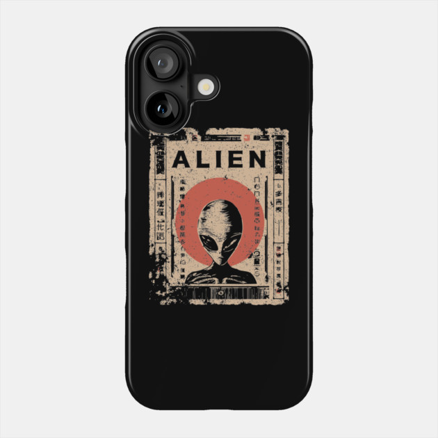 Vintage Alien Encounter Ukiyo-e Print Phone Case by TuncGK