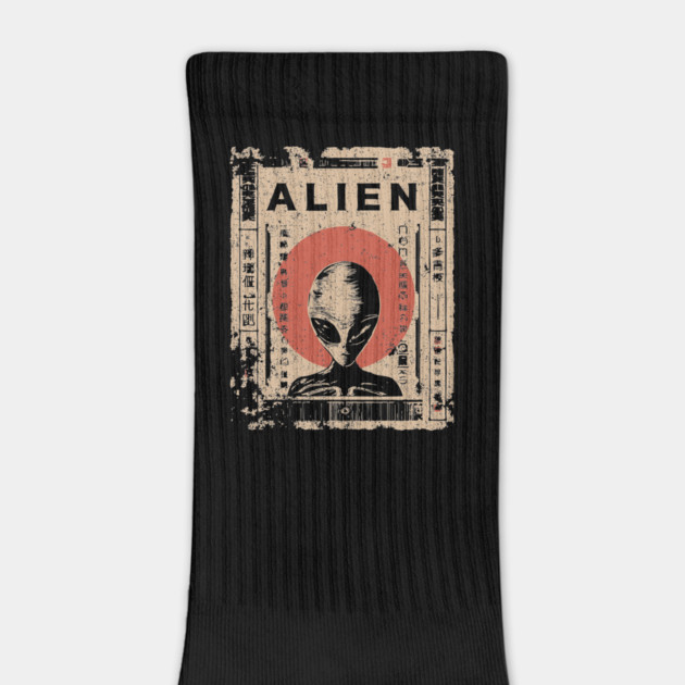 Vintage Alien Encounter Ukiyo-e Print by TuncGK