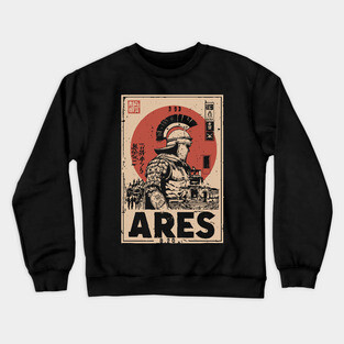 Ares God of War Ukiyo-e Poster Crewneck Sweatshirt