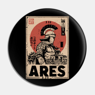 Ares God of War Ukiyo-e Poster Pin
