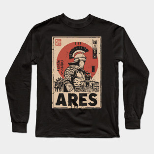 Ares God of War Ukiyo-e Poster Long Sleeve T-Shirt