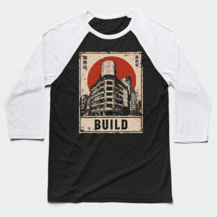 Brutalist Tokyo Construction Poster Baseball T-Shirt