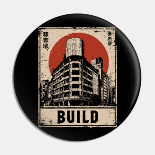 Brutalist Tokyo Construction Poster Pin