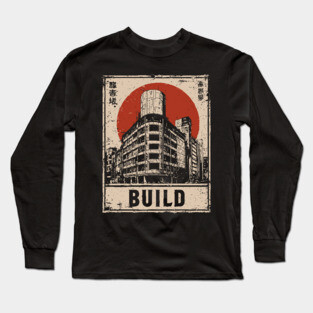 Brutalist Tokyo Construction Poster Long Sleeve T-Shirt
