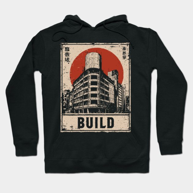 Brutalist Tokyo Construction Poster Hoodie by TuncGK