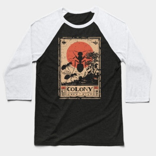 Ant Colony Japanese Vintage Poster Baseball T-Shirt