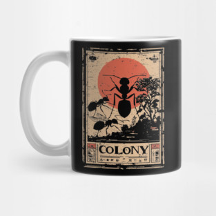 Ant Colony Japanese Vintage Poster Mug