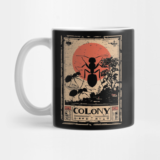 Ant Colony Japanese Vintage Poster by TuncGK