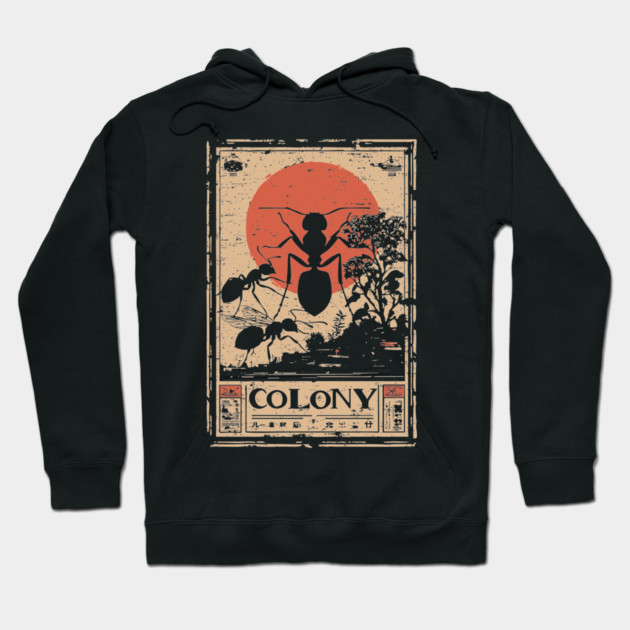 Ant Colony Japanese Vintage Poster Hoodie by TuncGK