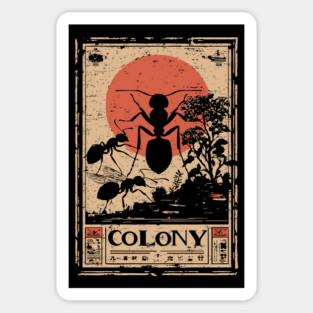 Ant Colony Japanese Vintage Poster Magnet