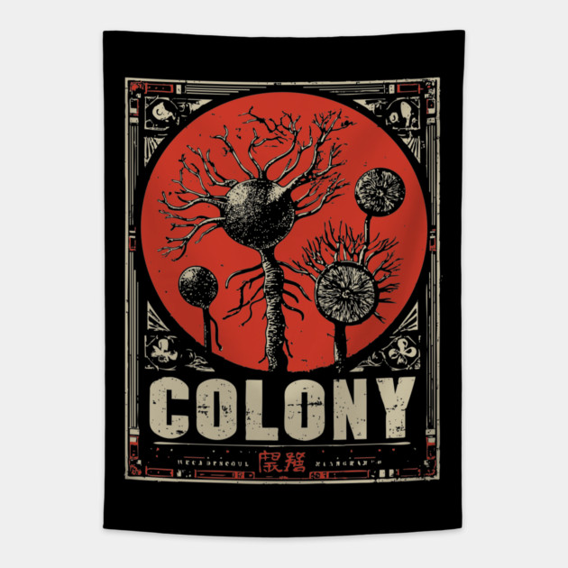 Nerve Colony Sumi-e Art Poster Tapestry by TuncGK