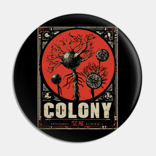 Nerve Colony Sumi-e Art Poster Pin