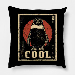 Penguin Vintage Cool Poster Pillow