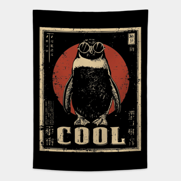 Penguin Vintage Cool Poster Tapestry by TuncGK
