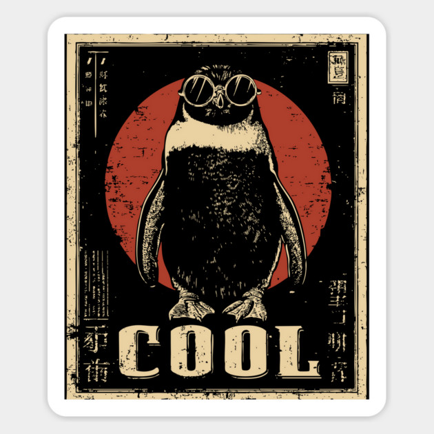 Penguin Vintage Cool Poster Magnet by TuncGK