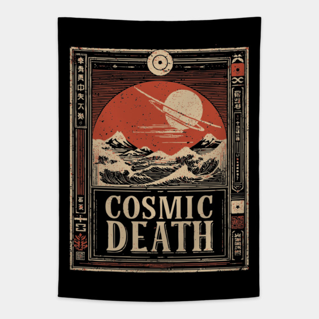 Cosmic Death Space Ukiyo-e Print Tapestry by TuncGK
