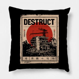 Destruct Urban Collapse Art Poster Pillow