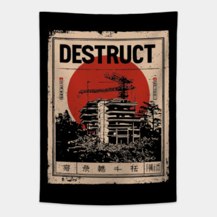 Destruct Urban Collapse Art Poster Tapestry