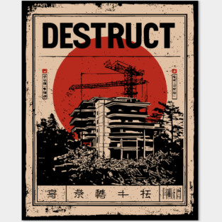 Destruct Urban Collapse Art Poster Posters and Art
