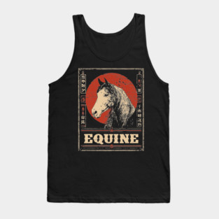 Equine Beauty in Sumi-e Style Tank Top
