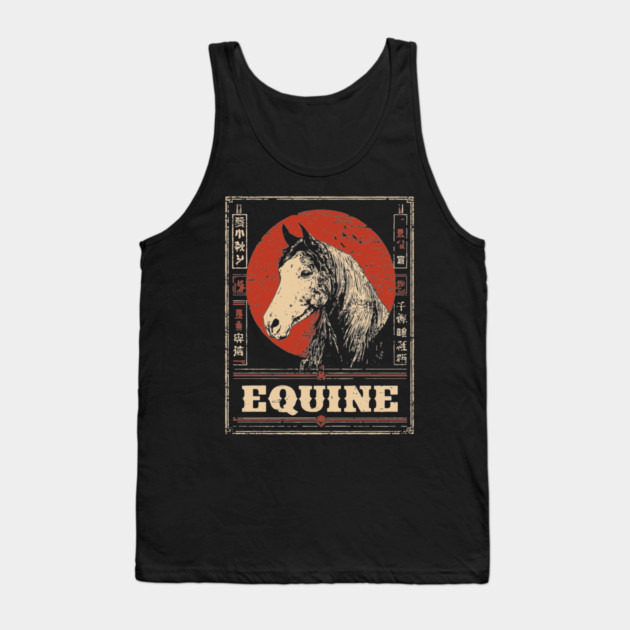 Equine Beauty in Sumi-e Style Tank Top by TuncGK
