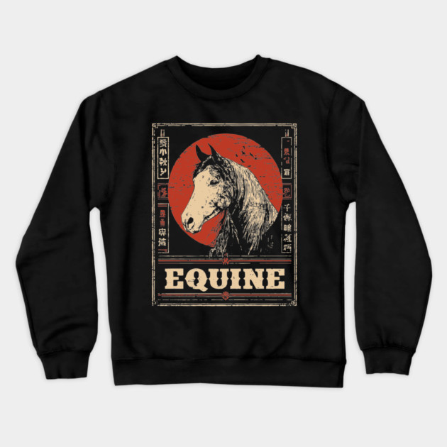 Equine Beauty in Sumi-e Style Crewneck Sweatshirt by TuncGK
