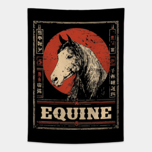Equine Beauty in Sumi-e Style Tapestry