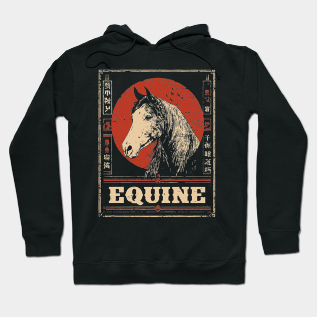 Equine Beauty in Sumi-e Style Hoodie by TuncGK