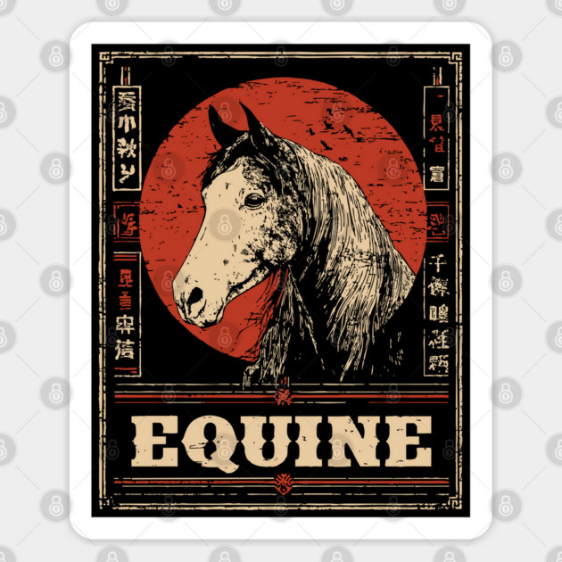 Equine Beauty in Sumi-e Style Sticker by TuncGK