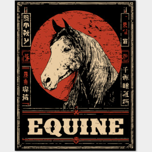 Equine Beauty in Sumi-e Style Posters and Art