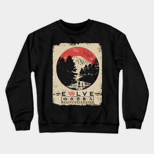 Evolve Nature Cycle Japanese Poster Crewneck Sweatshirt