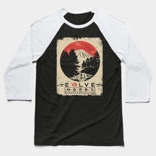 Evolve Nature Cycle Japanese Poster Baseball T-Shirt