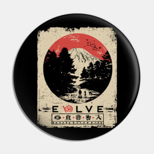 Evolve Nature Cycle Japanese Poster Pin