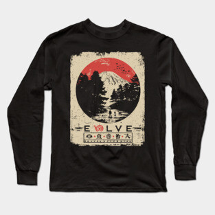 Evolve Nature Cycle Japanese Poster Long Sleeve T-Shirt