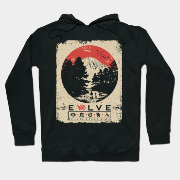 Evolve Nature Cycle Japanese Poster Hoodie by TuncGK