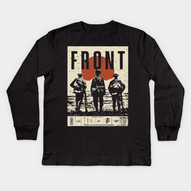 Soldiers on the Front Line Poster Kids Long Sleeve T-Shirt by TuncGK