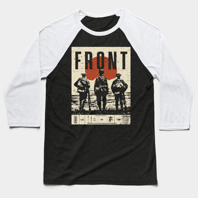 Soldiers on the Front Line Poster Baseball T-Shirt by TuncGK