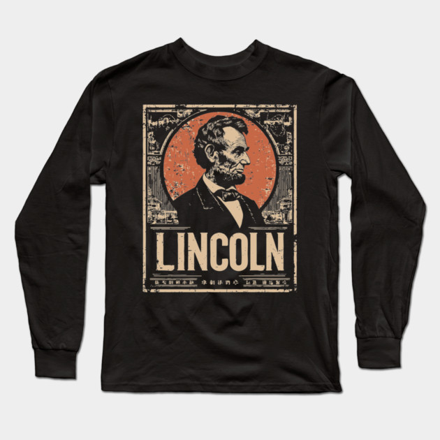 Abraham Lincoln Japanese Poster Print Long Sleeve T-Shirt by TuncGK