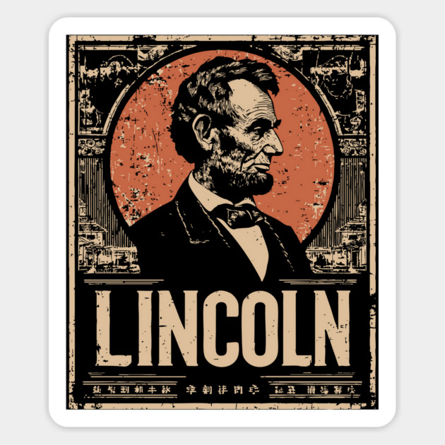 Abraham Lincoln Japanese Poster Print Magnet by TuncGK