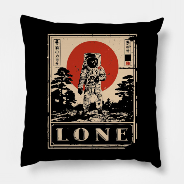 Lone Astronaut Red Sun Poster Pillow by TuncGK