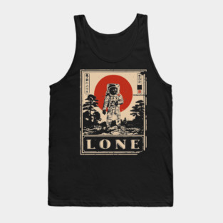 Lone Astronaut Red Sun Poster Tank Top