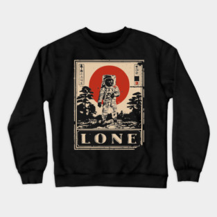 Lone Astronaut Red Sun Poster Crewneck Sweatshirt