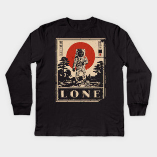 Lone Astronaut Red Sun Poster Kids Long Sleeve T-Shirt