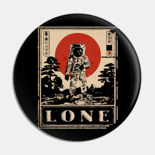 Lone Astronaut Red Sun Poster Pin