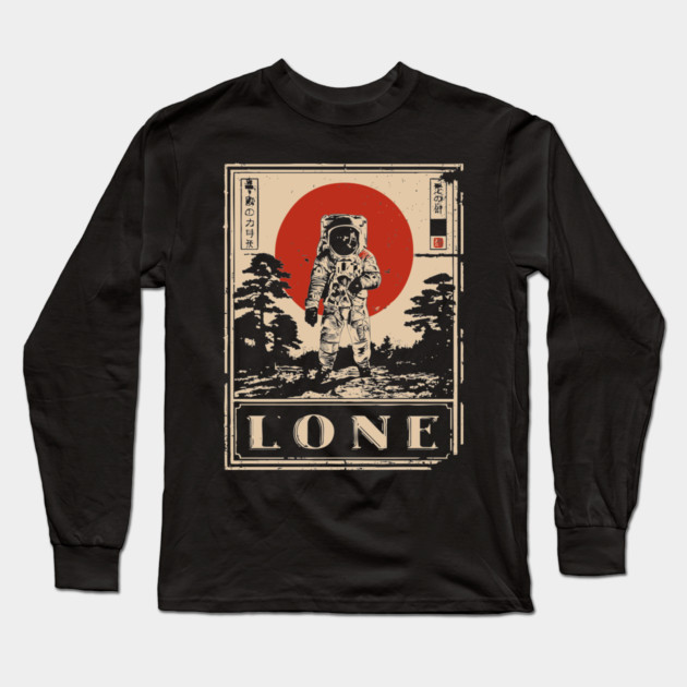Lone Astronaut Red Sun Poster Long Sleeve T-Shirt by TuncGK