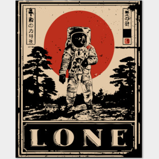 Lone Astronaut Red Sun Poster Posters and Art