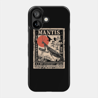 Praying Mantis Monochrome Nature Poster Phone Case