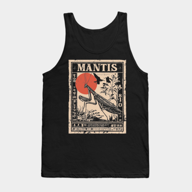Praying Mantis Monochrome Nature Poster Tank Top by TuncGK