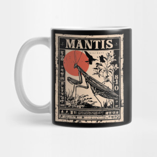 Praying Mantis Monochrome Nature Poster Mug