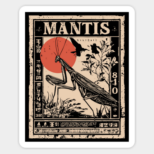 Praying Mantis Monochrome Nature Poster Magnet by TuncGK